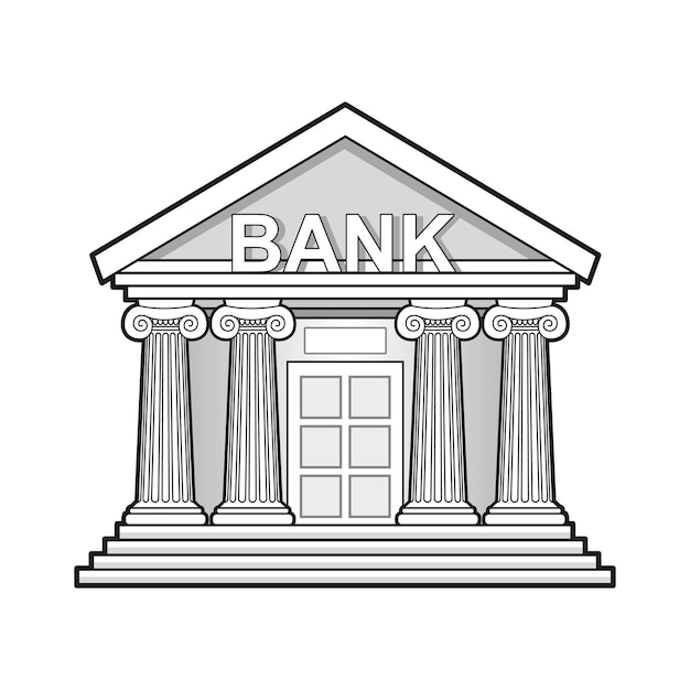 Premium Vector | Stylized bank building with columns. vector icon
