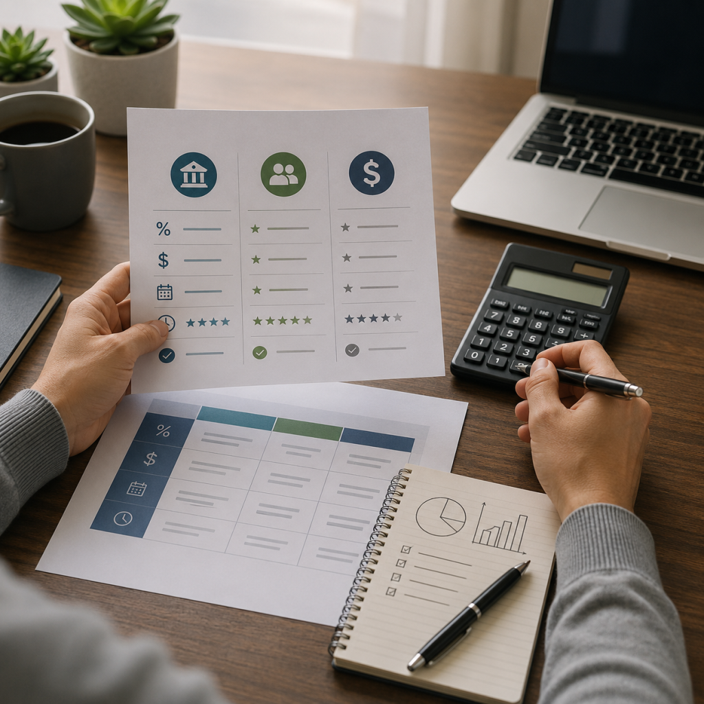 Comparing emergency loan rates, fees, and monthly payments
