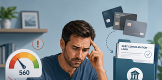 Can You Get a Debt Consolidation Loan With Bad Credit? Borrower considering a debt consolidation loan with bad credit while reviewing bills