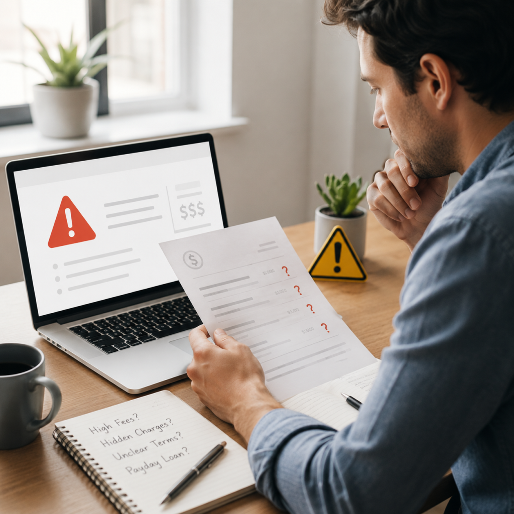predatory loan warning signs with hidden fees and unclear terms