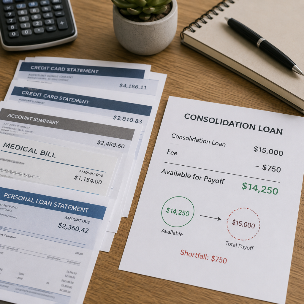 Comparison of two loan offers showing APR, fees, monthly payment, and total repayment
